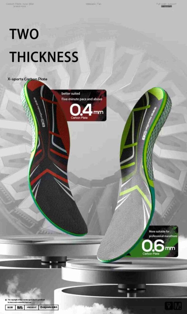 Race specific insoles for marathon full palm real carbon fibre board increasing speed rebound athletic sports running in (3)