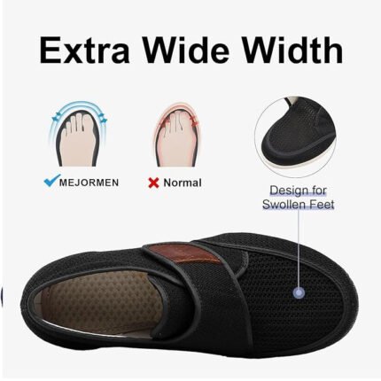 Diabetische oedeemschoenen voor heren Lichtgewicht Wandelschoenen Breed Sneakers Plantaire Fasciitis Schoenen