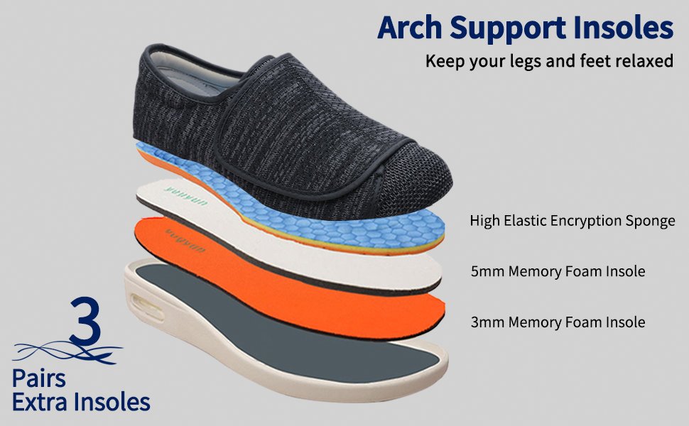 Proven Foot Pain Relief Diabetic Shoes Wide Width Walking Shoes Indoor/Outdoor