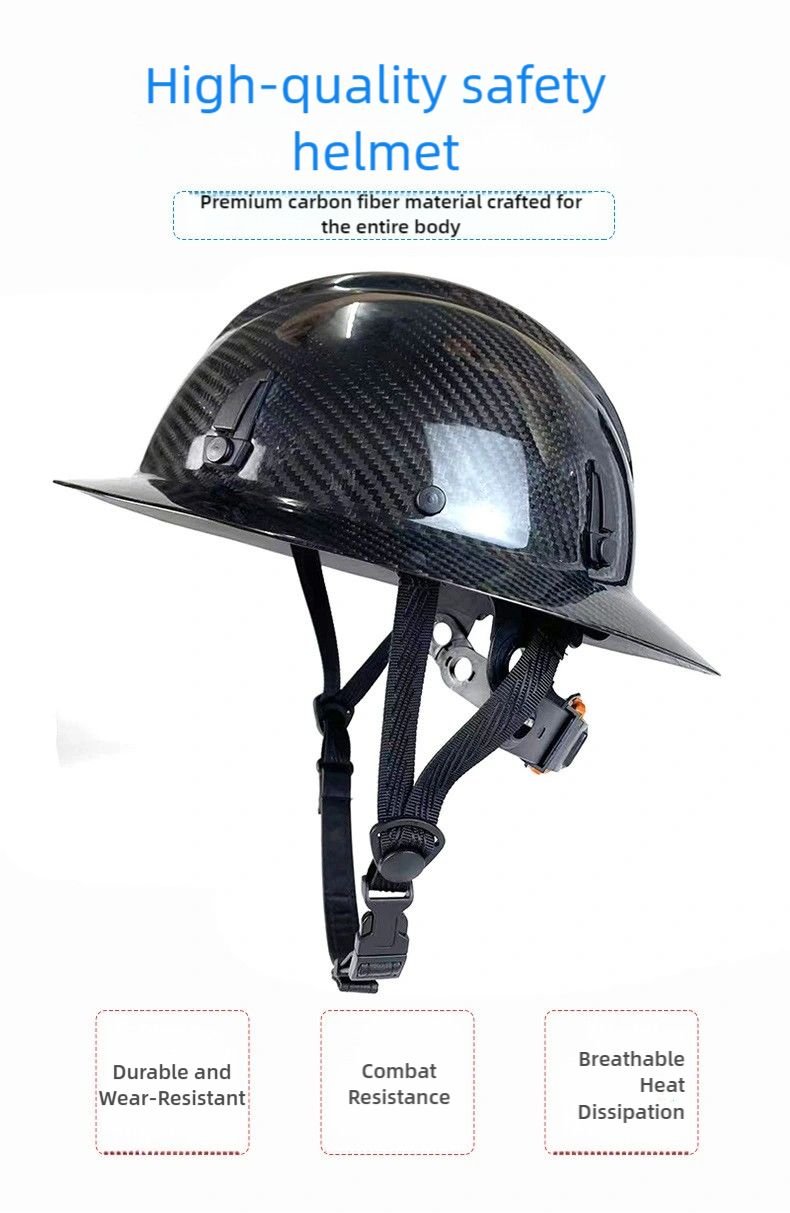 Carbon Fiber Hard Hat – Professional Wide Brim Safety Helmet