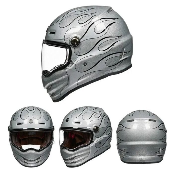 Carbon Fiber Helmet Full Face – Retro Motorcycle Safety Helmet – Image 5
