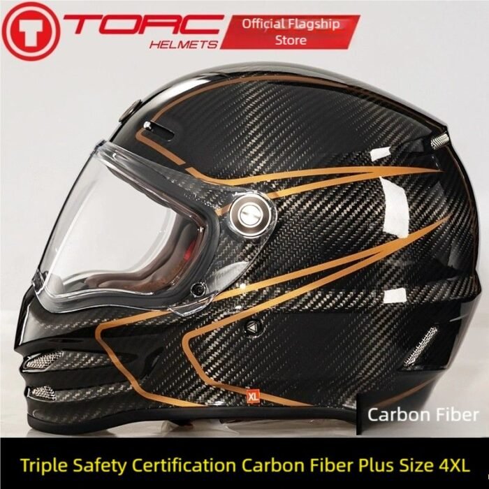 Carbon Fiber Helmet Full Face – Retro Motorcycle Safety Helmet