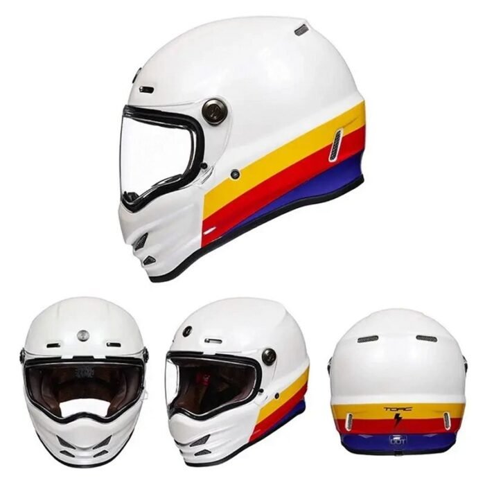 Carbon Fiber Helmet Full Face – Retro Motorcycle Safety Helmet – Image 6