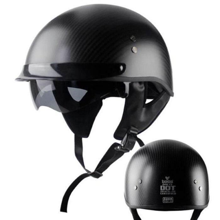 Carbon Fiber Motorcycle Helmet with Built-in Sunshield- DOT Certified