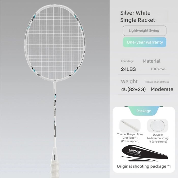 Premium Carbon Fiber Badminton Racket – Lightweight, Durable & Professional Badminton Racket Set for Singles and Doubles Players