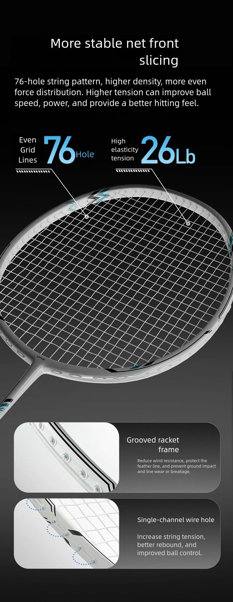 Premium Carbon Fiber Badminton Racket – Lightweight, Durable & Professional Badminton Racket Set for Singles and Doubles Players