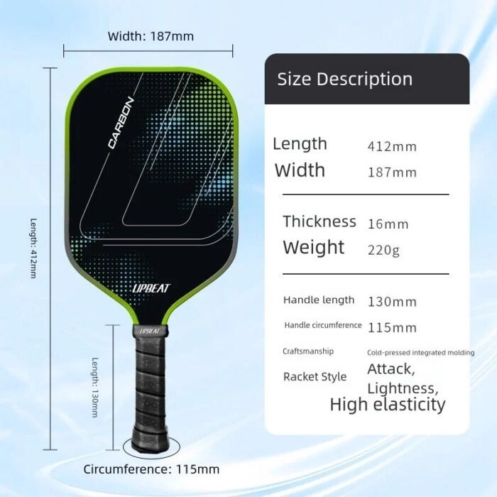 UPBEAT T700 Carbon Fiber Pickleball Racket – Lightweight Professional Pickleball Paddle for Adults, High Durability & Precision Control