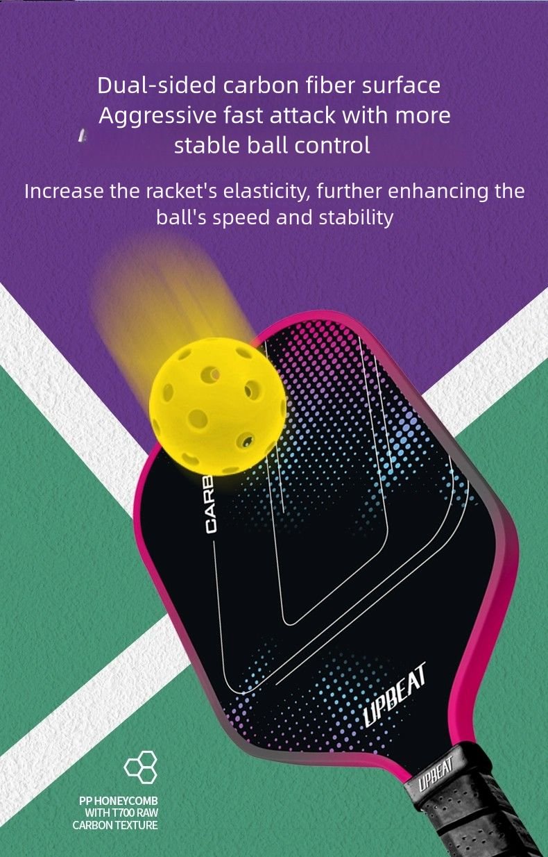 UPBEAT T700 Carbon Fiber Pickleball Racket – Lightweight Professional Pickleball Paddle for Adults, High Durability & Precision Control