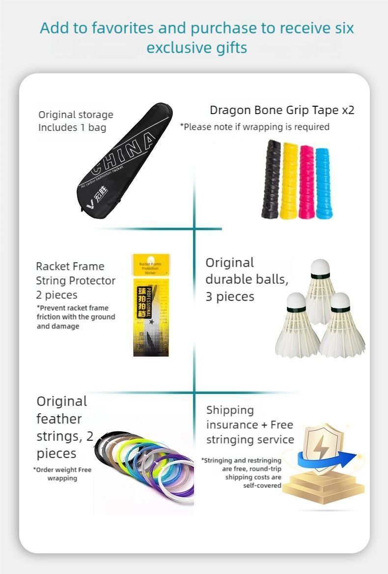 Ultra-Light 5U Carbon Fiber Badminton Racket