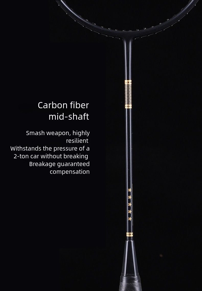 Ultra-Light 5U Carbon Fiber Badminton Racket